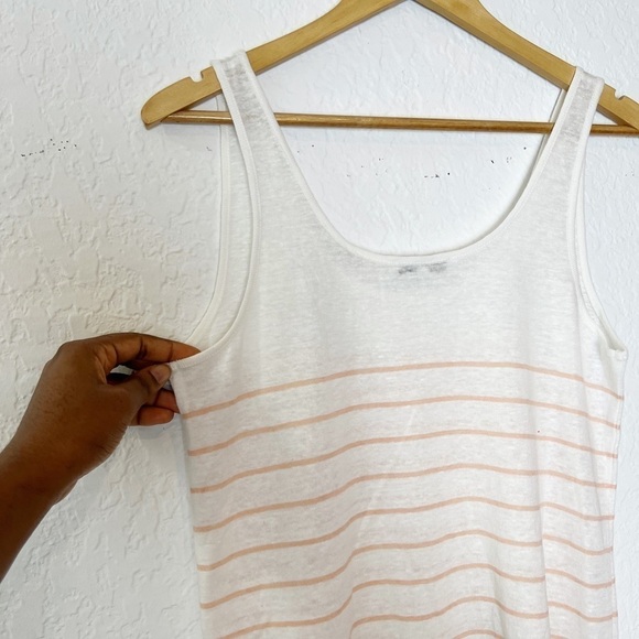 Vince Breton Stripe Scoop Neck Linen Tank Top - Picture 7 of 8